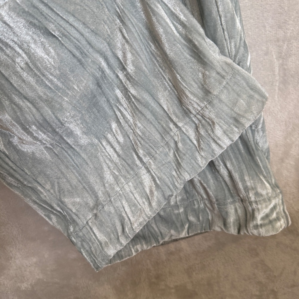 Free People Crushed Velvet Wide Leg Pants Sage green 6 fall 30x31 western chic - Picture 8 of 9